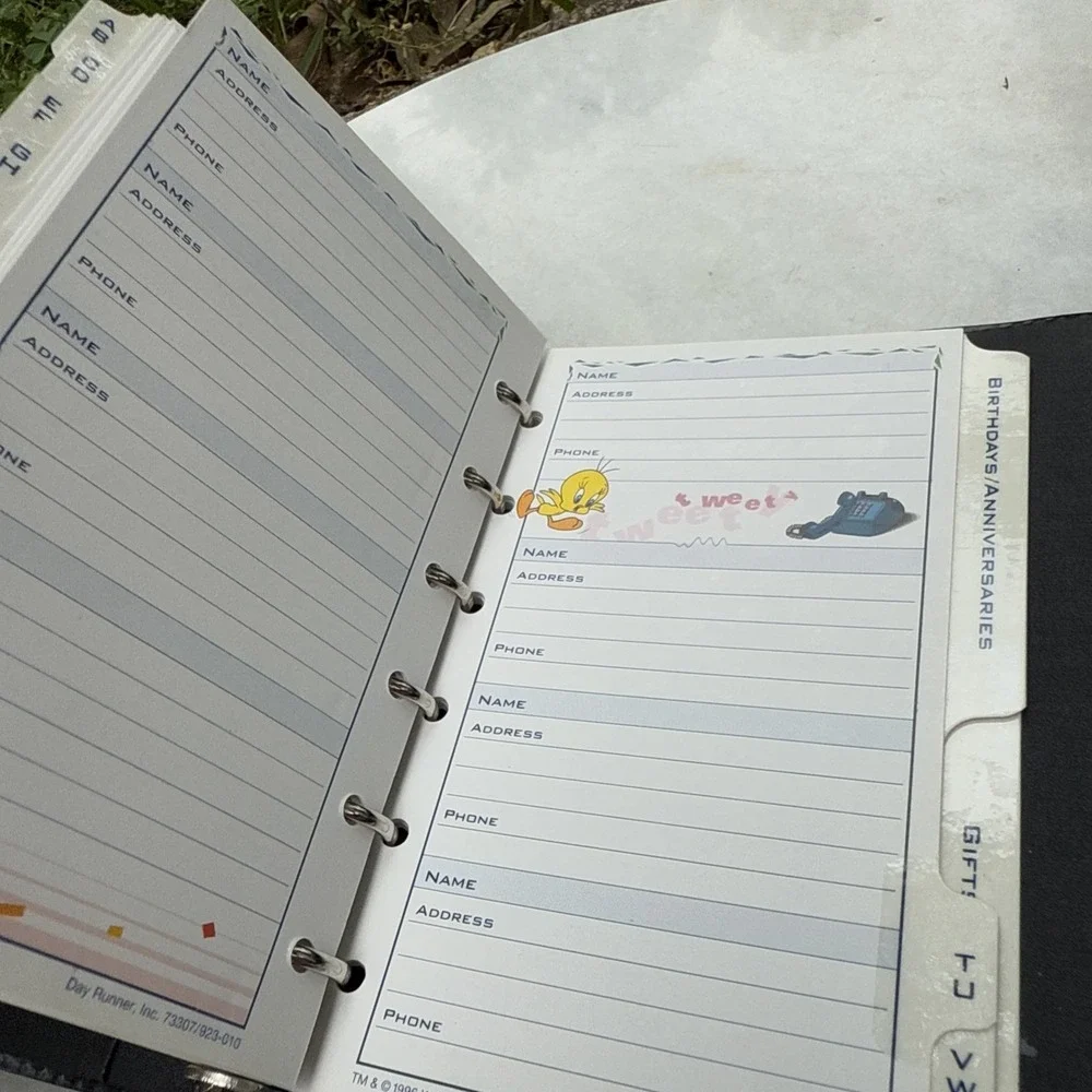 Stationary 90s Looney Tunes Bugs Bunny Telephone Address Book Day Runner Vintage